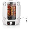 NutriChef Girarrosto Elettrico Verticale Kebab con Spiedo e Griglia, Torre Cestello e Vassoio, per Carne, Pollo, Tacchino, Agnello, Bianco