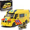 Mavo brix Set Ambulanza per Adulti e Ragazzi 14+, Modello Avanzato di Veicolo di Soccorso Europeo, Tetto Rimovibile & Porte Funzionanti, Camion da Collezione per Esposizione, Compatibile con Lego