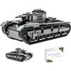 LIKLIKLINK Kit di modellazione carro armato tecnico - 673 pezzi - Veicolo da costruzione - Carro armato da costruzione - Tecnologia militare - Kit di costruzione - Carro armato WW2 - Giocattolo