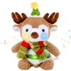 seOSTO Peluche a forma di renna, 26 cm, canto, musica, interattiva, per bambini | Musicale, alce parlante, funzione di ripetizione, interattivo, regalo di compleanno