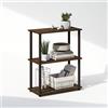 Furinno TURN-N-TUBE Libreria, libreria a 3 ripiani, libreria con scaffale espositivo compatto multiuso, 29.5 x 59.9 x 75.2 cm, per soggiorno, camera da letto, ufficio domestico, noce/marrone