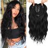 SJZDYLXY Topper per capelli sintetici ondulati da donna, 50,8 cm, base 17,8 x 17,8 cm, capelli diradati (1B, 50,8 cm)