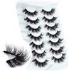 Leipple Ciglia Finte 8D Naturale Multipack 7 Paia, Pure Fatte a Mano Ciglia Finte Lungo Ingombrante Spessore Extension Ciglia Moda per il Trucco, Matrimoni di Feste (G01)