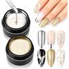 Nicedeco Metal Painting Gel Mirror Effect Smalto Semipermanente Unghie Argento Metallizzato 2 Pezzi 8g Smalto Cromato Argento e Oro Metallic Gel Polish