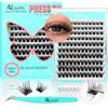 AILAISHI Kit Extension Ciglia Autoadesive Senza Colla - 120 Ciuffetti DIY 10-18mm Curl D Fluffy con Pinzette, Applicazione Semplice, Ideale per Occhi Sensibili