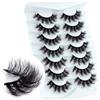 Leipple Ciglia Finte 8D Naturale Multipack 7 Paia, Pure Fatte a Mano Ciglia Finte Lungo Ingombrante Spessore Extension Ciglia Moda per il Trucco, Matrimoni di Feste (G02)