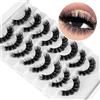 Leipple Ciglia Finte 8D Naturale Multipack 8 Paia, Pure Fatte a Mano Ciglia Finte Lungo Ingombrante Spessore Extension Ciglia Moda per il Trucco, Matrimoni di Feste (QZ-04)