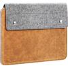 MoKo Custodia per iPad Air 5/4 10.9, Galaxy Tab S8 11, iPad 9a Gen 10.2, Surface Go 2 10.5 2020, iPad PRO 11 2021, iPad PRO 10.5/9.7, Case in Feltro e Pelle PU, Durevole, Grigio & Marrone