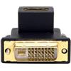 chenyang Convertitore da HDMI a DVI, DVI (24+1) maschio a HDMI femmina, adattatore bidirezionale con angolo di 90 gradi in alto, placcato oro, per TV, monitor, computer