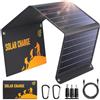 WASTDE Pannello Solare 30W Portatile, Caricabatterie Solare Uscita Veloce USB-C/USB/DC 18V/3.6A Compatibile con Telefono, Power Station, GoPro, 24% efficienza IPX4 impermeabile per Campeggio & Outdoor