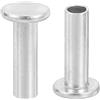 QUARKZMAN 50pz Rivetti Semitubolari, 6mm x 20mm Rivetti Semi-Tubolari Testa Piatta Tonda Alluminio Rivetti con Perno Metallo per Riparazioni Domestiche Industriali, Argento