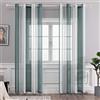 MIULEE Tende a Righe per Interni, Tende Trasparenti in Voile Tende Camera da Letto, Tenda Salotto Moderne con Anelli, Tenda a Pannello da Interno Finestra a Righe Bianche e Verde, 2x 140x225 CM
