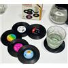 KQDRAVINE 12 sottobicchieri in vinile - Retro Record per bicchieri e bevande - moda nostalgica, antiscivolo e antiscottura