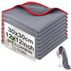 lompyeu 8X Panni Magic Microfibra Carbonio 400g/sm,30x30CM Asciugamani Senza Aloni Catturapolvere,Asciugamani Assorbenti Senza Aloni Rapido Lavaggio,Strofinacci Pulire Vetri Pavimenti Bagno Casa Cucina Auto M