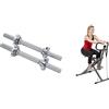 Sunny Health & Fitness Sunny Health and Fitness Row-N-Ride™ PRO Squat Assist Trainer, Rowing Machine w/Digital Monitor + 35.5 cm Threaded Chrome Dumbbell Bar