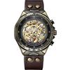 RORIOS Orologio da Impermeabile Meccanico Uomo Vintage Luminosi Orologi da Polso Skeleton Automatico orologi con Cinturino in Pelle 3ATM