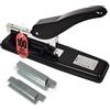 Better Office Products Heavy Duty Commercial Stapler with 2,000 Staples, Black Polished Steel, 100 Sheet High Capacity, Rounded Ergonomic Lever & Weighted Stability Base, Jam Free Large Stapler,