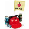 MIJOMA Casco per bere a mani libere con fattore di divertimento - Casco per bevande per feste, festival e carnevale - Supporto regolabile per lattine e bottiglie - Divertente gadget da festa (rosso