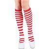 Boland 97040 - Calzettoni a righe, rosso-bianco, elasticizzati, clown, ragazza sfacciata, Pippi, costume, carnevale, festa a tema