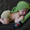 MOVKZACV Costume da Yoda per neonati, accessori fotografici lavorati all'uncinetto, set cappello Yoda e copertura per pannolino, regalo di compleanno per la doccia