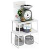 Furinno RAVEL Organizzatore Da Piano Cucina Set Da 2, Ripiani Da Banco, Organizer Cucina Estensibile Impilabile, Porta Spezie, Dispensa, Angolo Caffè, Bianco