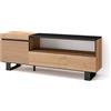 Skraut Home | Mobile TV Soggiorno | Ampio spazio a disposizione | 150x57x35cm | Per TV fino a 65 | Design industriale | Stile moderno | Rovere