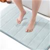 KEPLIN Tappetino da bagno in memory foam, ultra morbido, altamente assorbente, antiscivolo, lavabile in lavatrice, comfort di lusso per pavimenti di casa e bagno (azzurro, 50 x 80 cm)