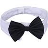 DULEE Cravatta per animali domestici, regolabile, per cani e gatti, accessorio per la toelettatura per feste e cuccioli di piccola taglia e gatti, bianco, S: 26-30 cm