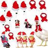 Grafanty Set di 10 mini cappelli di Babbo Natale, sciarpa, cappello di pollo per animali domestici, sciarpa natalizia con sottogola regolabile, per pollame, galline, gallo, criceto, anatra, lucertola,