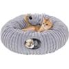 Avont Gatto Tunnel Ciambella per Gatti al Coperto, Gattino di Peluche Tunnel Gonna Albero di Natale, Gatto di Tempo Libero Cerchio Letto, Gattino Giocare Giocattoli Idee Regalo -Grigio