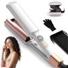 UKLISS Pro - Ferro ondulato, display LCD 120 - 210 ℃, Mermaid Hair Waver per capelli ondulati, ferro arricciacapelli leggero Beach Waves, adatto per principianti, dimensioni da viaggio Waver (bianco)