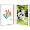 Aohyue Set di impronte a mano per tutta la famiglia - Cornice con spazio per 4 membri della famiglia - per l'impronta a mano del bambino e come regalo di famiglia unico