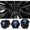 SkinoEu Tappi per dadi per ruote, in plastica, universali, 17 mm, colore nero, blu, NB 10
