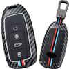 HIBEYO Custodia per chiave auto Compatibile con Chery Jaecoo J7 J8 J9 Tiggo Tiggo 8plus 5 Plus Tiggo 7 Pro Max Omoda 5 C5 Accessorio con portachiavi Protezione in fibra di carbonio Custodia per