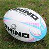 Rhino Pallone da rugby Cyclone bianco/azzurro/rosa, misura 4