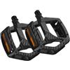 YIUBCZOQI Pedali da strada/mountain bike 3 cuscinetti pedali da bicicletta 9/16 Lega di alluminio CNC lavorato pedali piatti con unghie antiscivolo e riflettori (VXM-Nero)