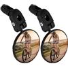TAGVO Specchietto Bici, 2 Pezzi Specchietti per Bicicletta, HD Specchio Retrovisore Convesso, 360° Regolabile Specchietti Retrovisori per Bicicletteper Mountain Bike Ciclismo Bici