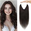MY-LADY Extension Capelli Veri con Filo Invisibile, Secret Wire Hair Extensions 30cm Nero Naturale Extension Un Pezzo Naturale per Donna #1B Colori 55g con Cordino Regolabile