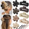 Huiguli 12 Pezzi Mollette per Capelli da Donna, Mollette Floreali per Capelli Spessi, Mollette Grandi per Capelli in Materiale Antiscivolo Classico