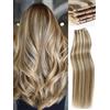 WIGNEE Double Invisible Pu Ovo Extension Capelli Umani 100% Remy Capelli 2 Pezzi 20 pollici Senza Colla Genius Micro Bead Extension Capelli Umani Reali (9A/60)