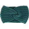 axy Fascia da donna a maglia con nodo a torsione, fascia invernale per capelli, fascia per capelli lavorata a maglia (verde blu)