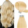 YILITE Extension Capelli Veri Biadesivo 20 PCS/50G Silky Straight Pelle Weft Nastro Extension Biadesive Capelli Veri Tape in Hair Extensions (45cm #613 Bleach Blonde)