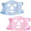Rieoany Maschera Ghiaccio Viso 2 Pezzi, Maschera Gel Freddo per Occhi Gonfi e Mal di Testa, Maschera Rinfrescante per Viso e Occhi, per Rilassamento e Sollievo (Blu + Rosa)