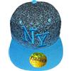 Generico Cappello New Y Azzurro e Nero Lettere Azzurre Moda Uomo Berretto New Era Sport Taglia 7 1/4 58cm Gadget Accessorio Idea Regalo Uomo Donna Bambino
