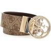 GUESS cintura Noelle Nolana Belt W85 Latte Logo marrone accorciabile reversibile