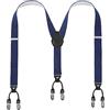 Lafayon Bretelle Uomo 6 Clips Y-Back Larghezza 3,5 cm Elastiche Regolabili con Clips Resistenti in Metallo e Confezione Regalo