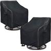 LSongSKY Copertura per sedia girevole da esterno, confezione da 2, 100% impermeabile, resistente, per mobili da patio, poltrone, sedie girevoli, colore: nero
