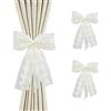 FOSDICK 2 Pezzi Ferma Tende Corda, Elegante Fermatenda Fiocco, Bianco Fermatende in Pizzo, Allacciare Embrasse per Tende, Fermatende Corda per Casa, Camera da Letto, caffè, Hotel, Ufficio