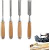 Riybyds 4 Pezzi Scalpelli da Legno da 6, 12, 18, 24mm Manici Ergonomici e Cappucci Protettivi, Strumenti Professionali per Intaglio e Falegnameria, Kit di Scalpelli per Artigiani e Principianti