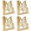 GLOBLELAND 4 Pz Oro Mensola Staffe 4,6 Pollici Ferro Farfalla Decorativo Mensola Staffe Pesante Metallo Antico Galleggiante Stoccaggio per Parete Cucina Camera Mensole Decorative